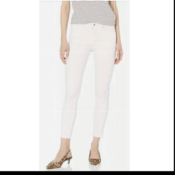 Ella Moss Women's Junior's High Rise Slim Straight Ankle 26" Inseam Jeans White - Picture 6 of 12